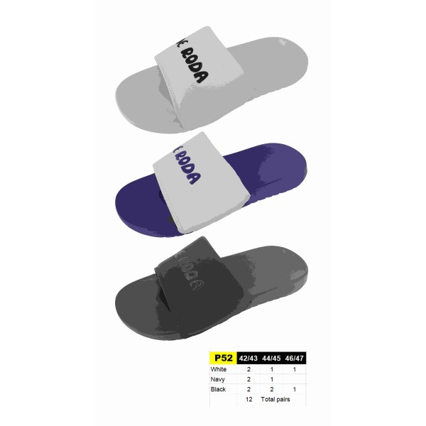 P52 - Claquettes SDR Hommes et Juniors - 42 au 47 - 3 couleurs - 12 paires